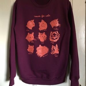 NWOT Stay Home Club “Names For Cats” Crew Neck Sweatshirt